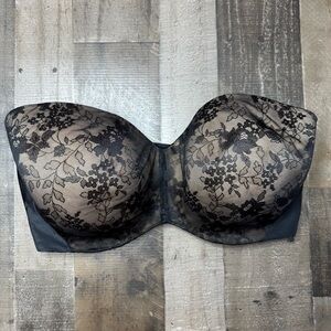 Curvy Couture Black Full-Coverage Lace Bra 42H